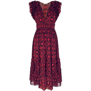 ULLA JOHNSON Anika Midi Dress in Fuchsia Size 0